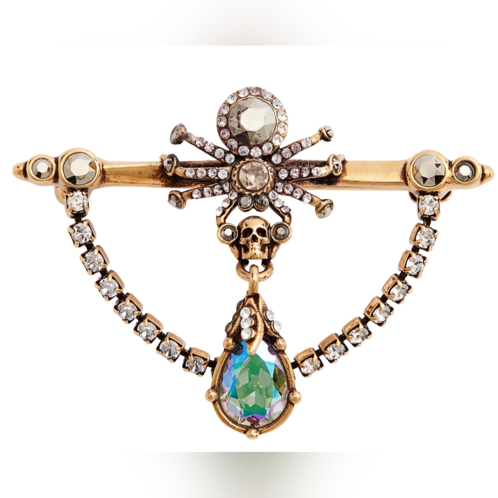 Alexander McQueen Pave Spider Gold Brooch - RARE